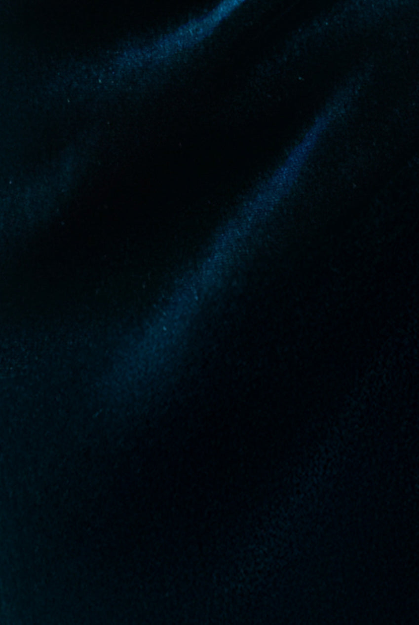 Draped Shoulder Velvet Corset Maxi Dress - Teal Blue DR4044