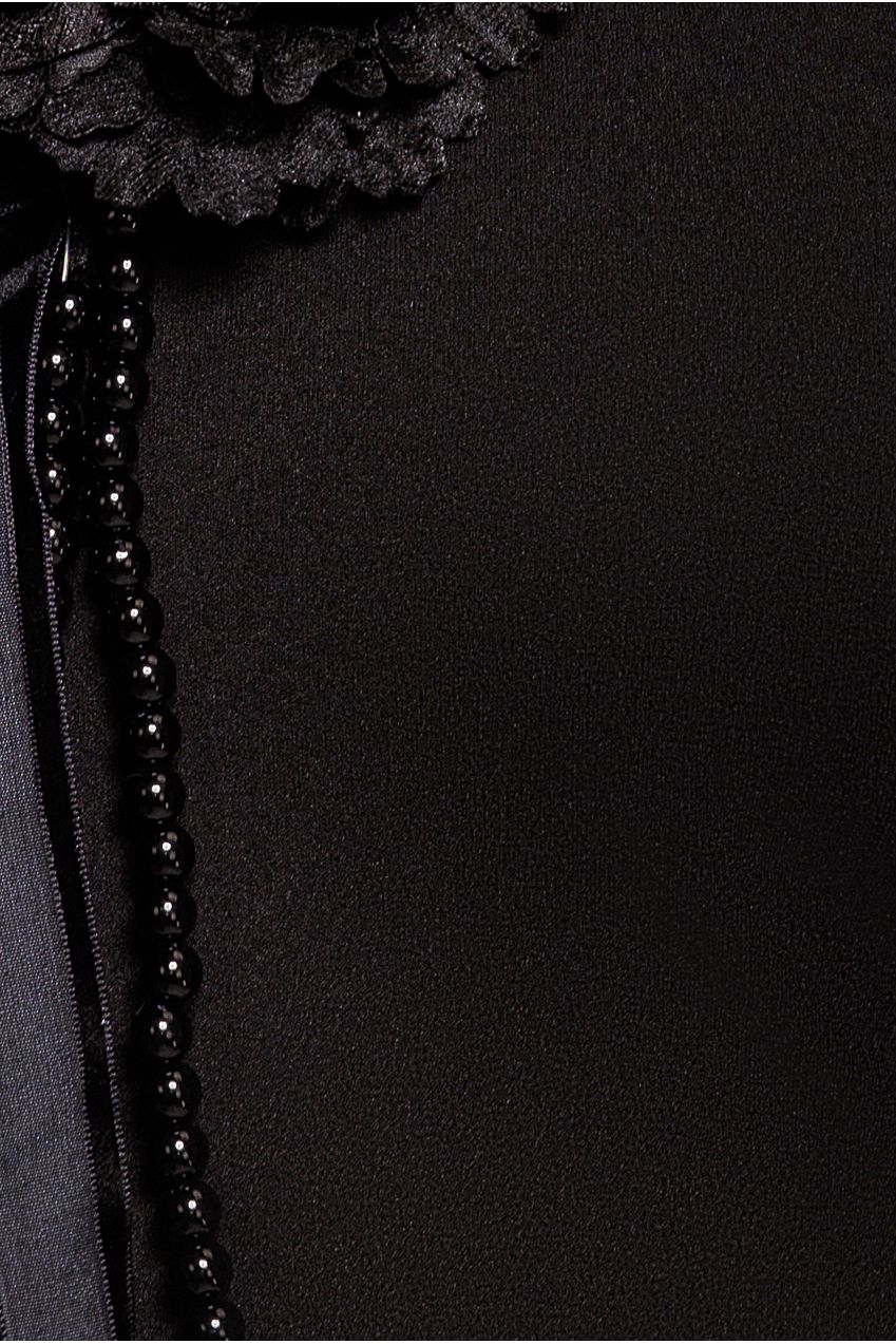 Racer Neck Corsage Scuba Maxi - Black DR4053