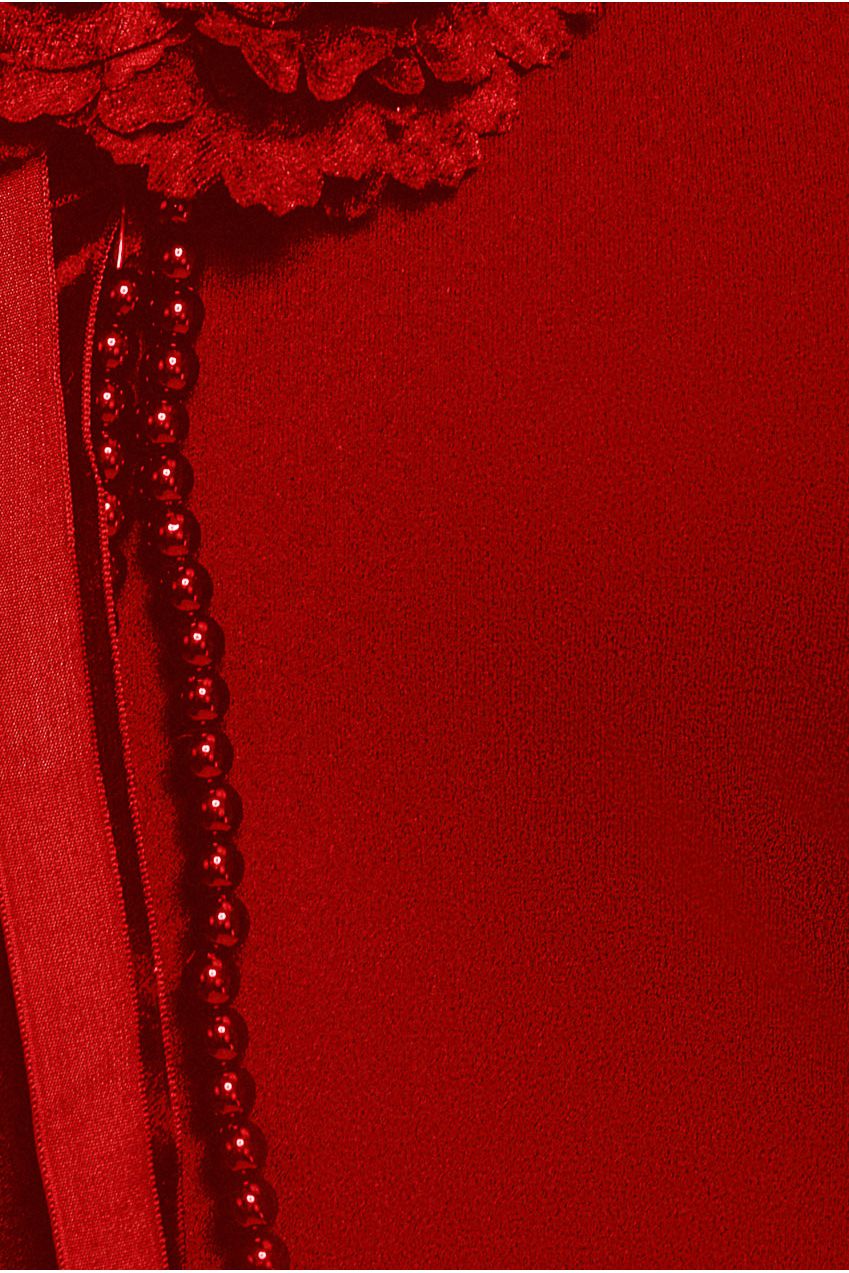Racer Neck Corsage Scuba Maxi - Red DR4053