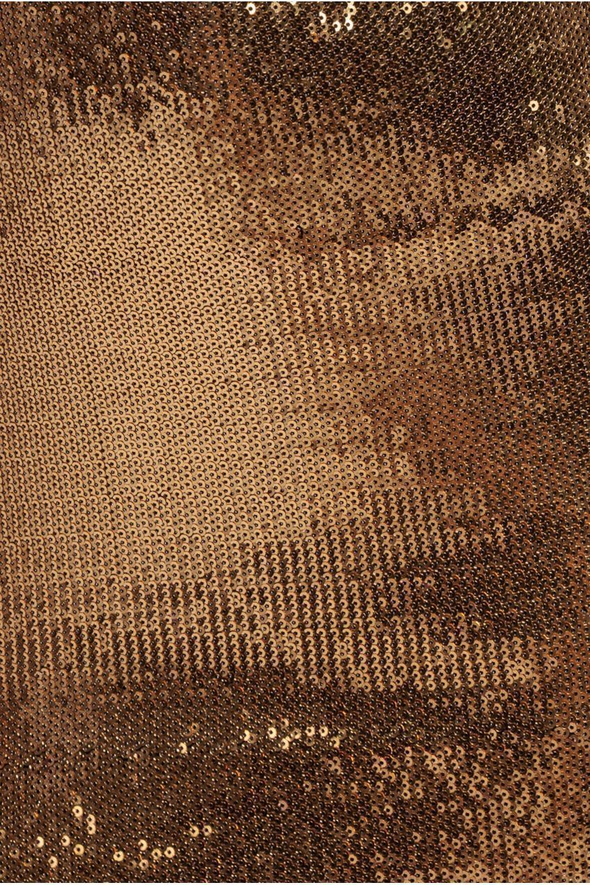 Liquid Sequin Corsage Maxi Dress - Gold DR4056