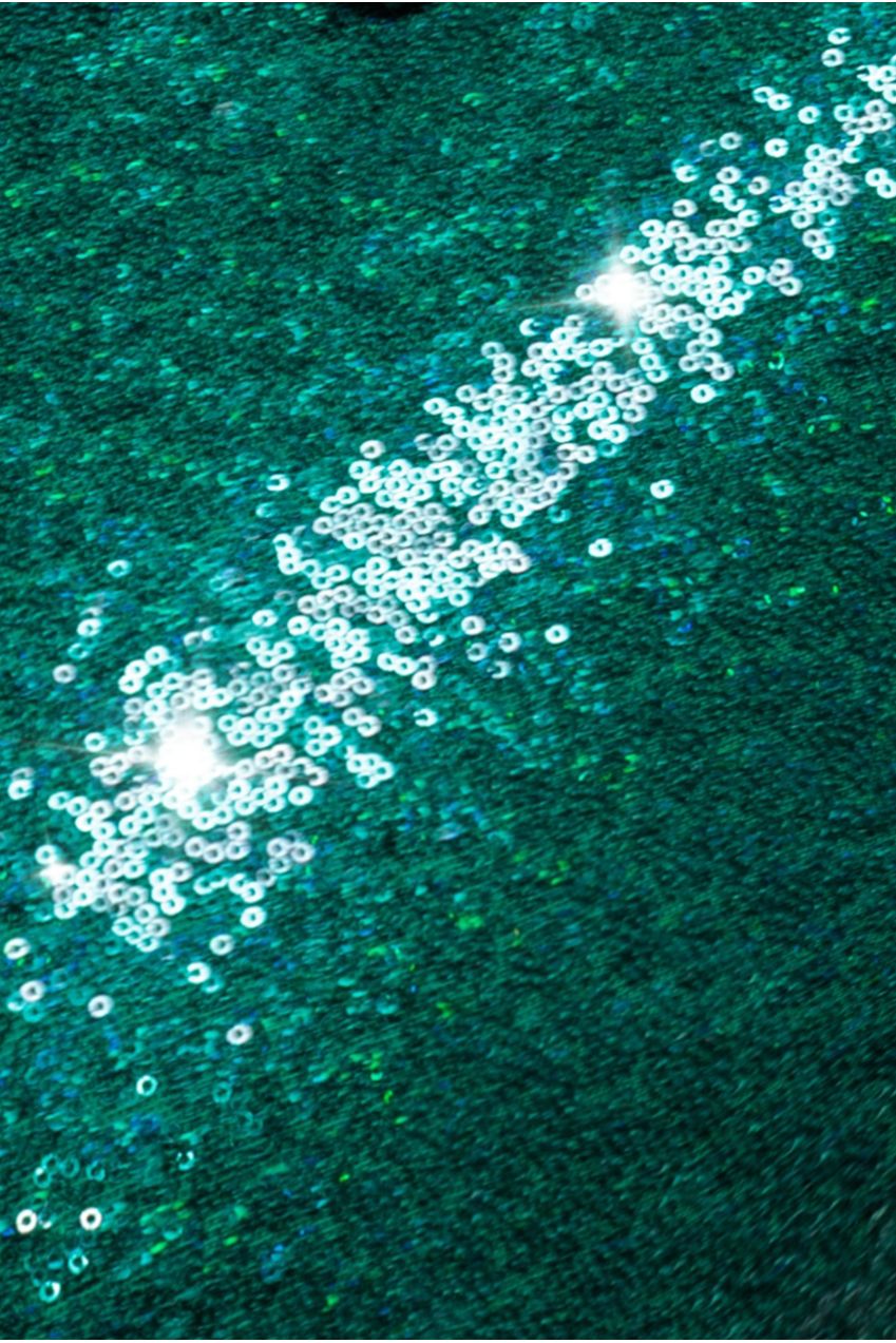 Sequin Skater Shirt Dress - Emerald Green DR4061