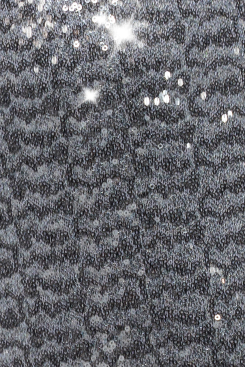 Sequin Skater Shirt Dress - Silver DR4061