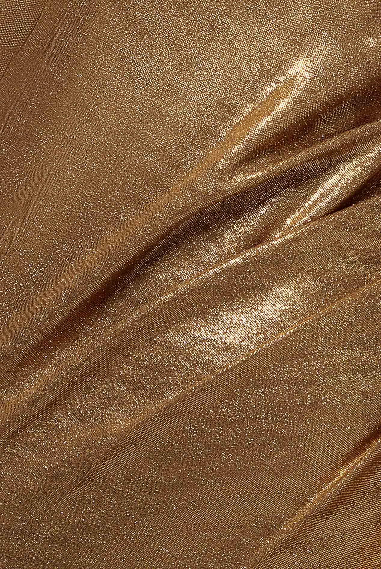 Fan Pleated Bardot Scuba Crepe Maxi - Gold DR4070