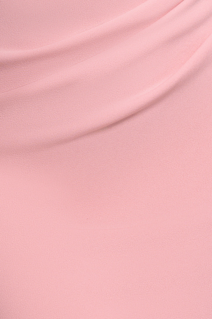 Fan Pleated Bardot Scuba Crepe Maxi Dress - Blush Pink DR4070