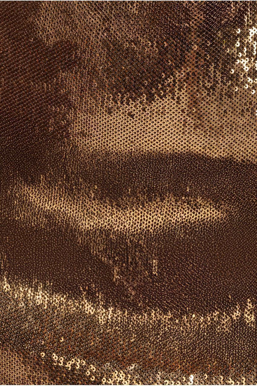 Liquid Sequin Midi With Corsage - Gold DR4072