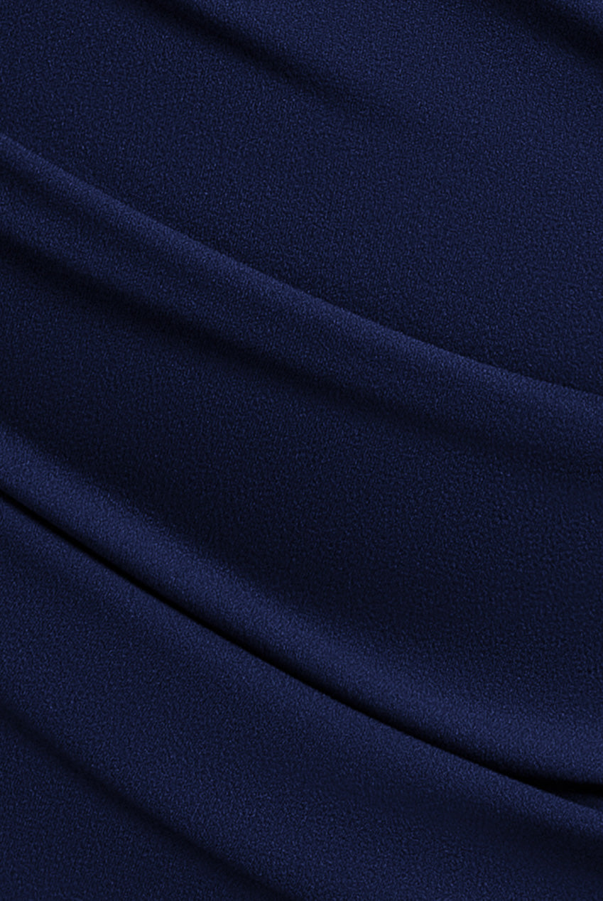 Scuba Bardot Pleated Midi Dress - Navy DR4135P