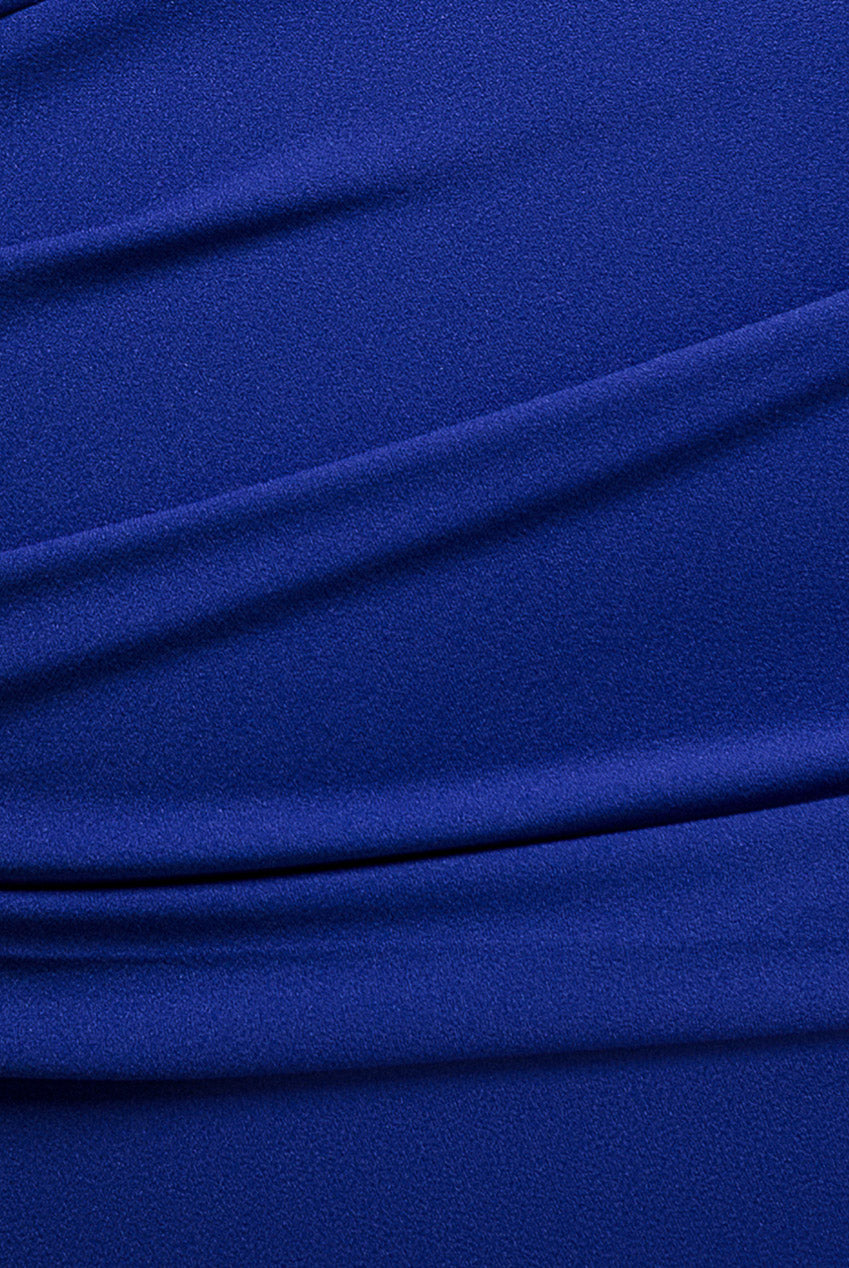 Scuba Bardot Pleated Midi Dress - Royalblue DR4135P