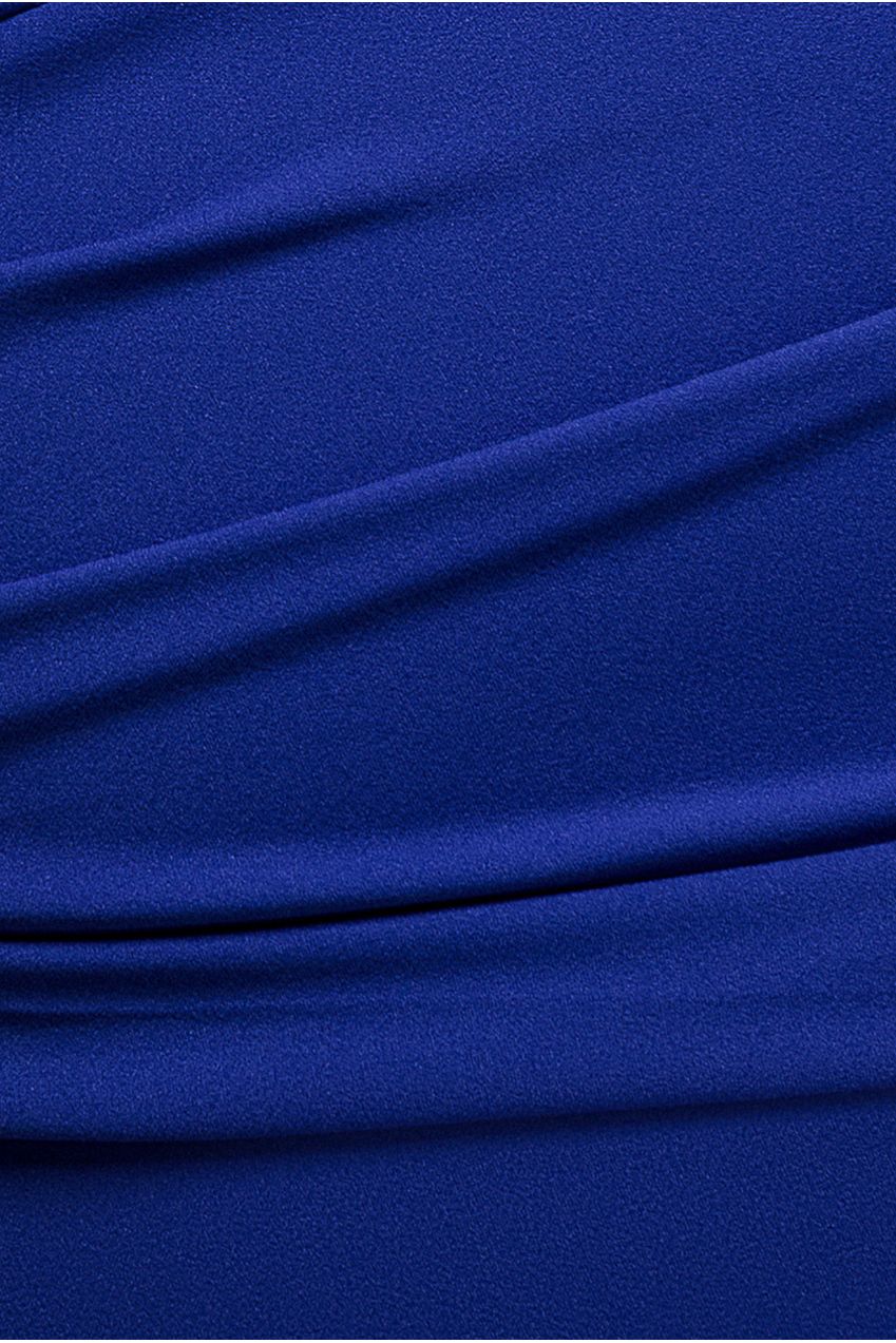 Scuba Bardot Pleated Midi Dress - Royalblue DR4135P