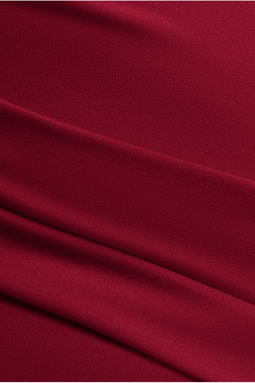 Scuba Bardot Pleated Midi Dress - Wine DR4135P