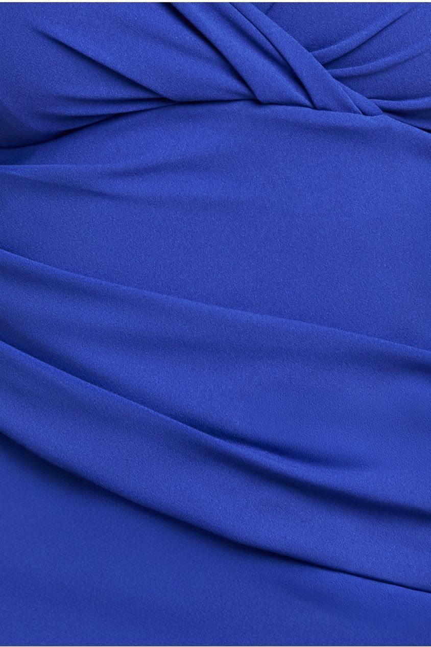 Scuba Bardot Pleated Midi Dress - Royalblue DR4135P