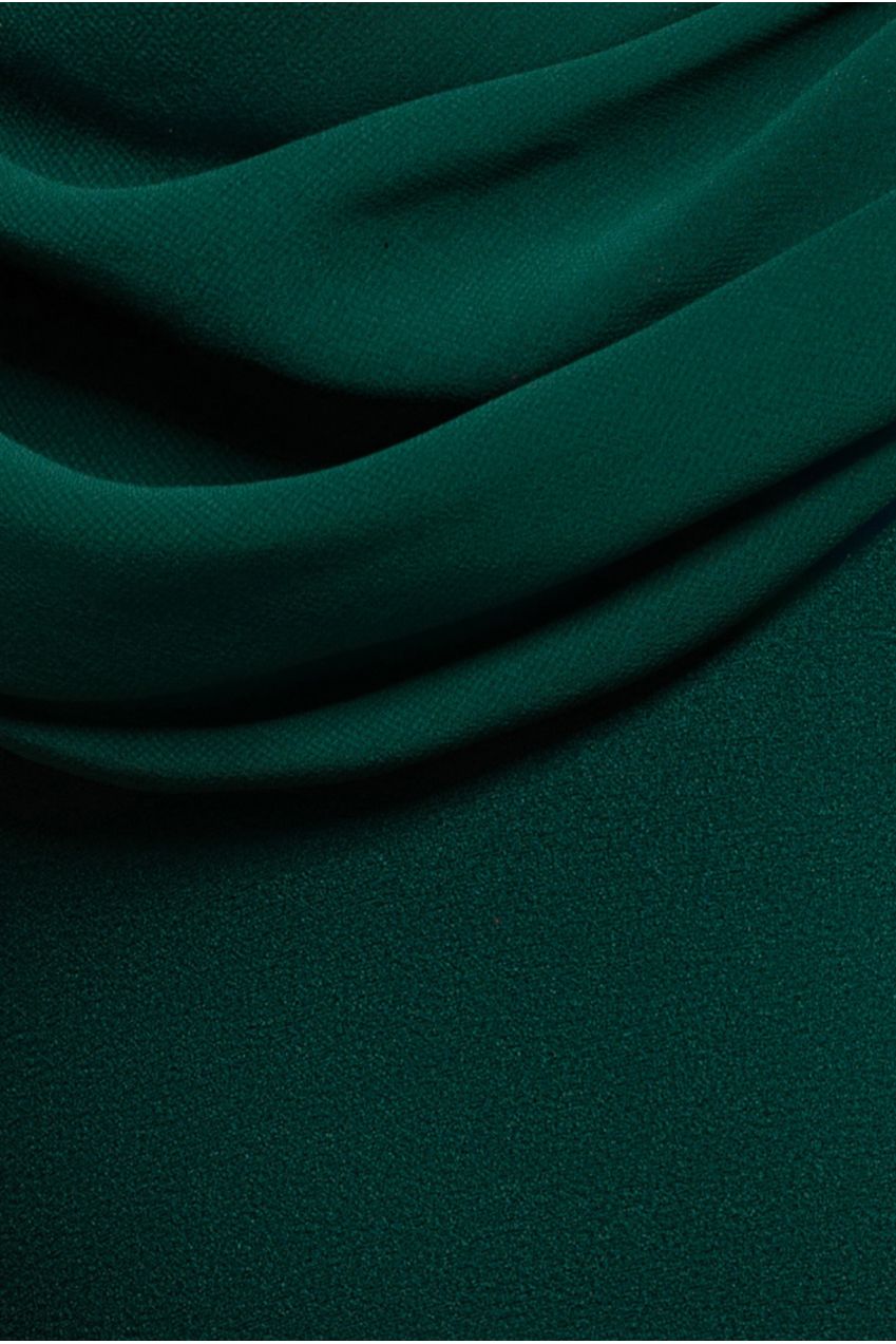 Asymmetric Chiffon Cowl Neck Scuba Maxi Dress - Emerald Green DR4137QZ