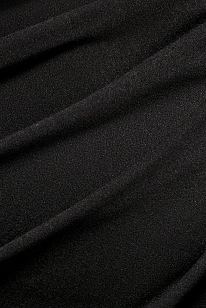 Cowl Neck One Shoulder Scuba & Chiffon Maxi Dress - Black DR4137
