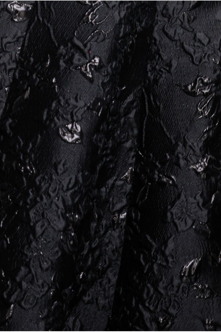 Jacquard Sleeveless A-line Midi Dress - Black DR4163