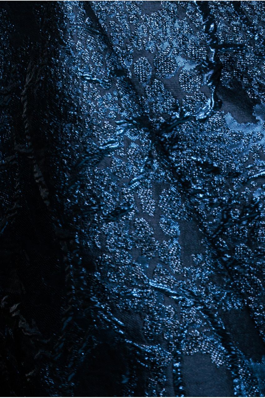 Jacquard Sleeveless A-line Midi Dress - Navy Blue DR4163