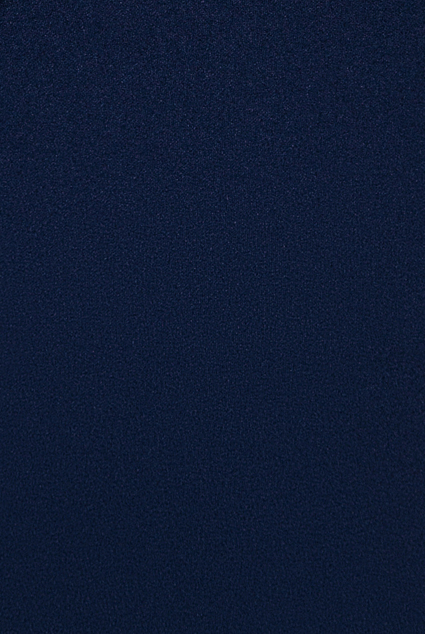 One Shoulder Satin Bow Scuba Crepe Maxi Dress - Navy DR4183
