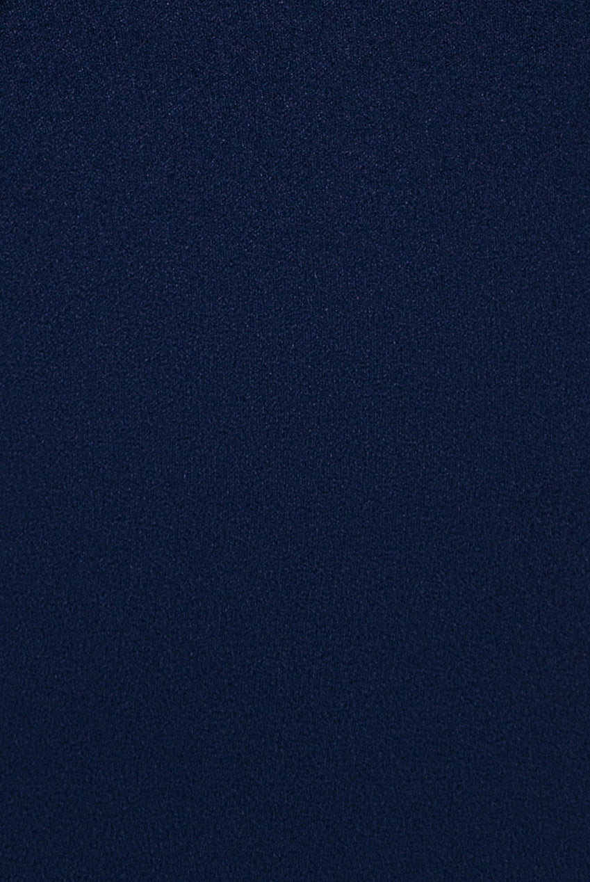 One Shoulder Satin Bow Scuba Crepe Maxi Dress - Navy DR4183