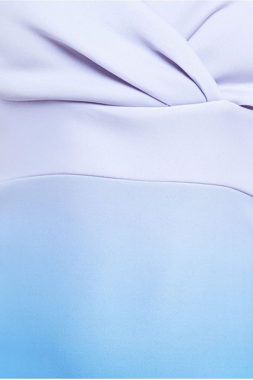 Ombre Front Wrap Bardot Midi Dress - Light Blue DR4222QZ