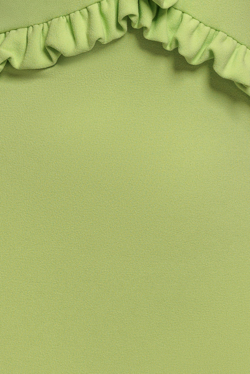 Cap Sleeve Frill Edge Midi Dress - Lime Green DR4223