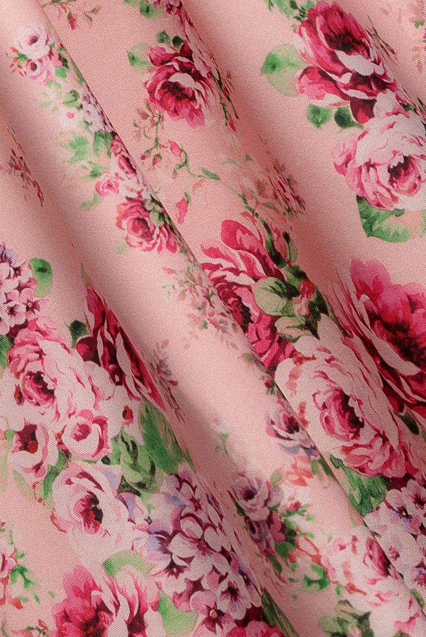 Bardot Floral Print A-Line Scuba Foam Midi Dress - Blush DR4228