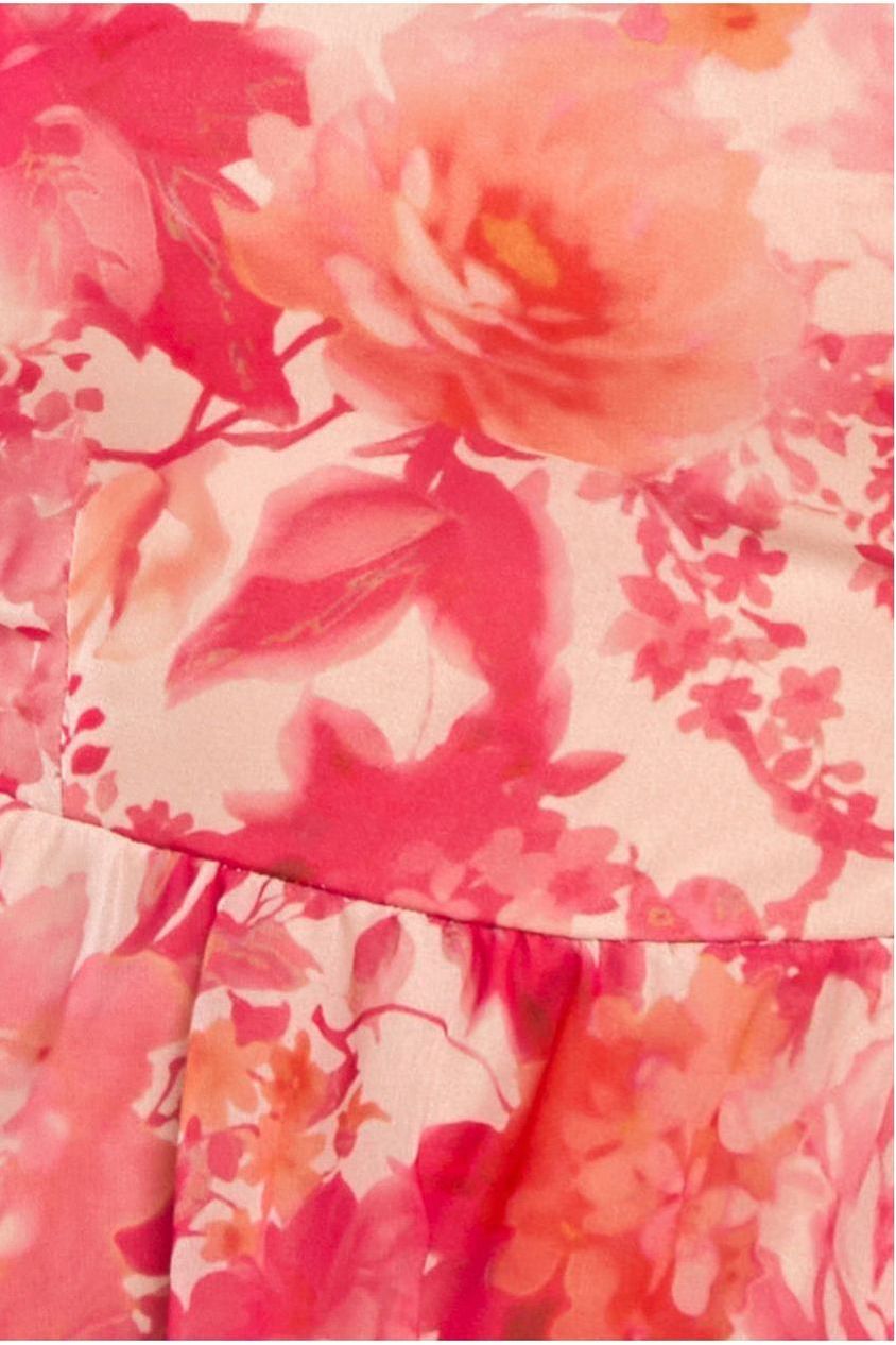 Bardot Asymmetric Handkerchief Tier Midaxi - Blush DR4248