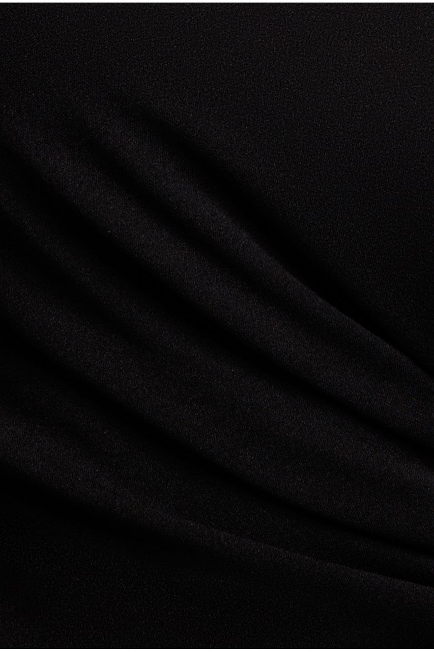 Scuba Crepe Bandeau Maxi With Diamante Necklace - Black DR4271