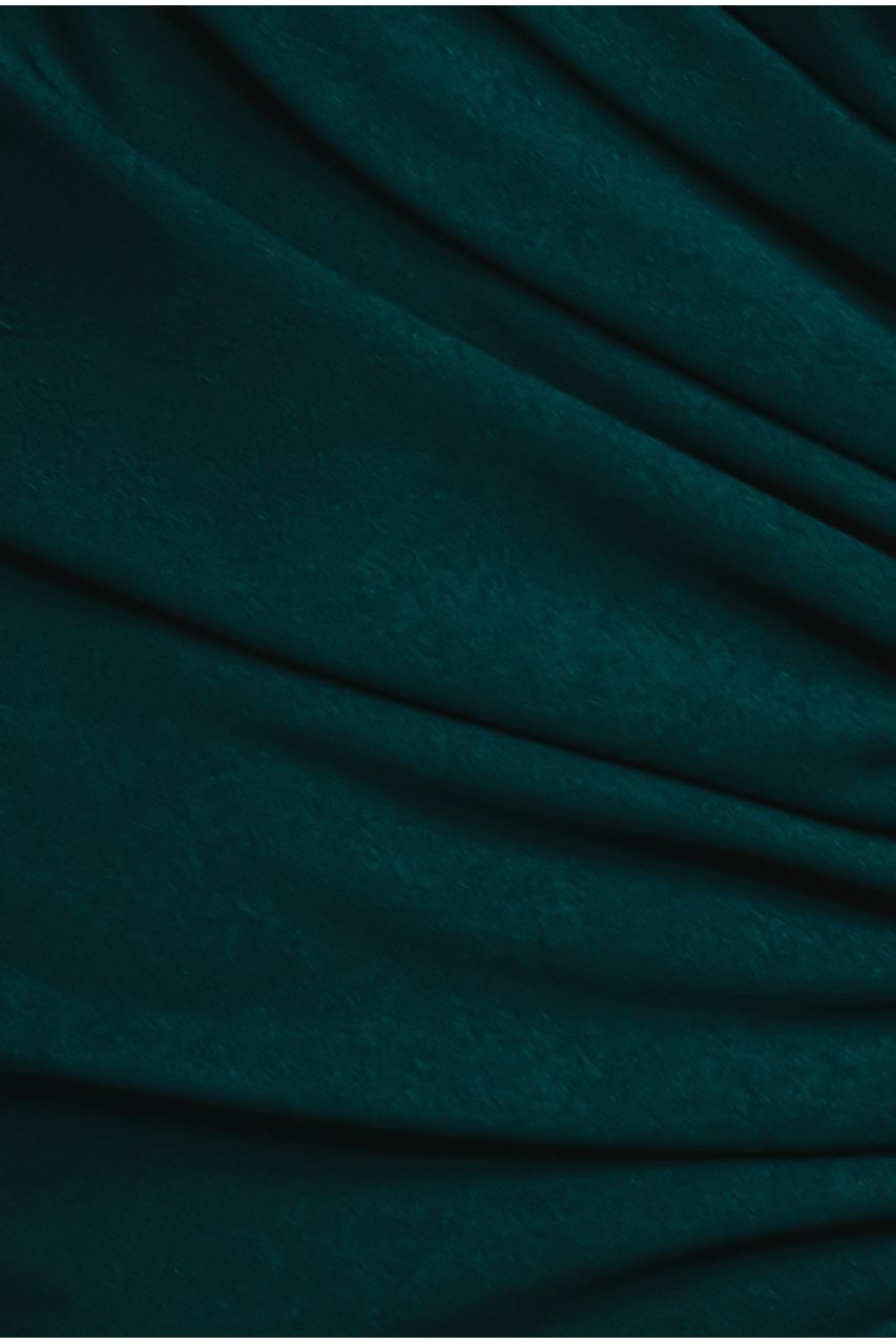 Scuba Crepe Bandeau Maxi With Diamante Necklace - Emerald Green DR4271