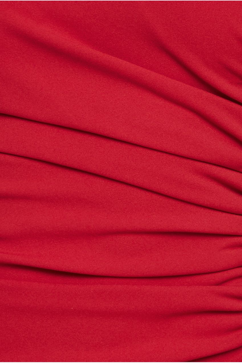 Scuba Crepe Bandeau Maxi With Diamante Necklace - Red DR4271