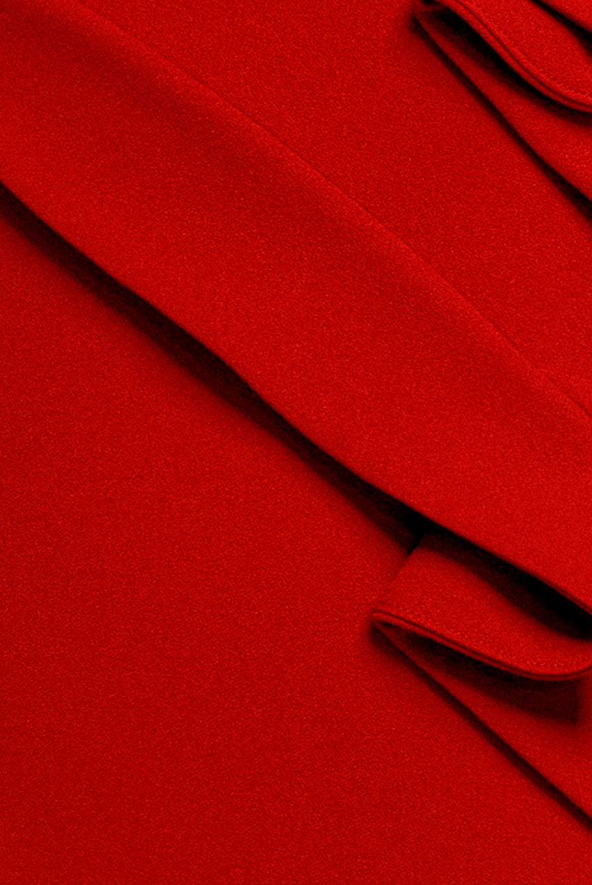 Scuba Crepe Side Neck Bodycon Midi Dress - Red DR4282