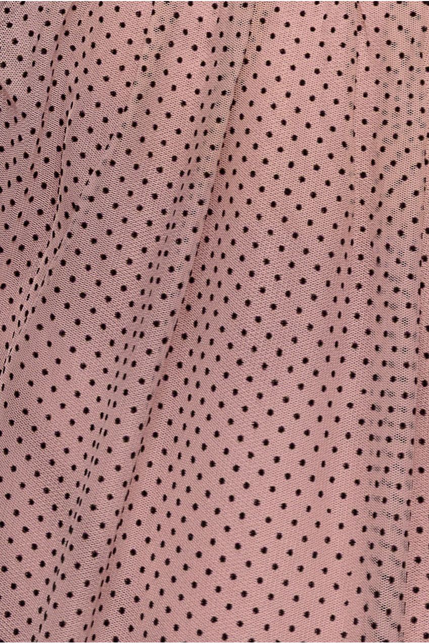 Dobby Mesh Off The Shoulder Princess Maxi Dress - Blush DR4308