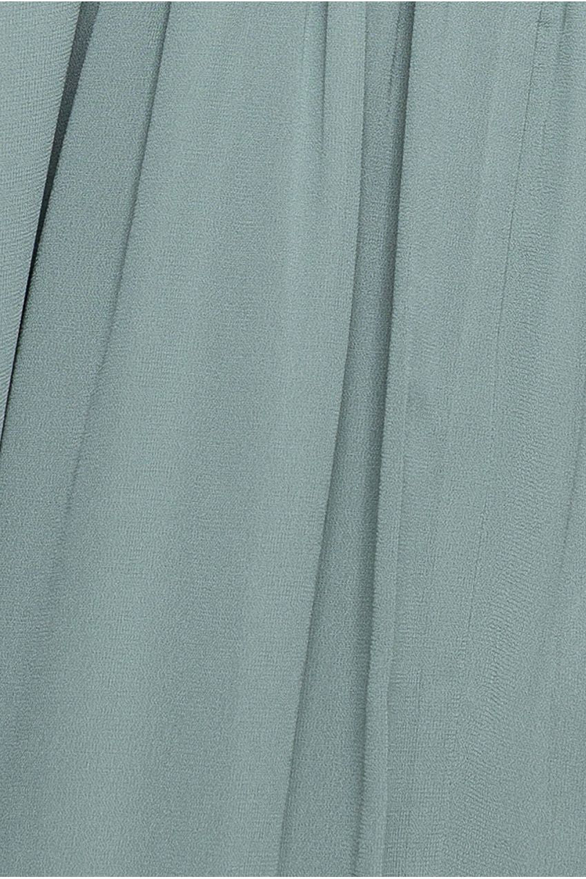 Sustainable Front Split Wrap Style Chiffon Maxi Dress - Sage Green DR4314BBS