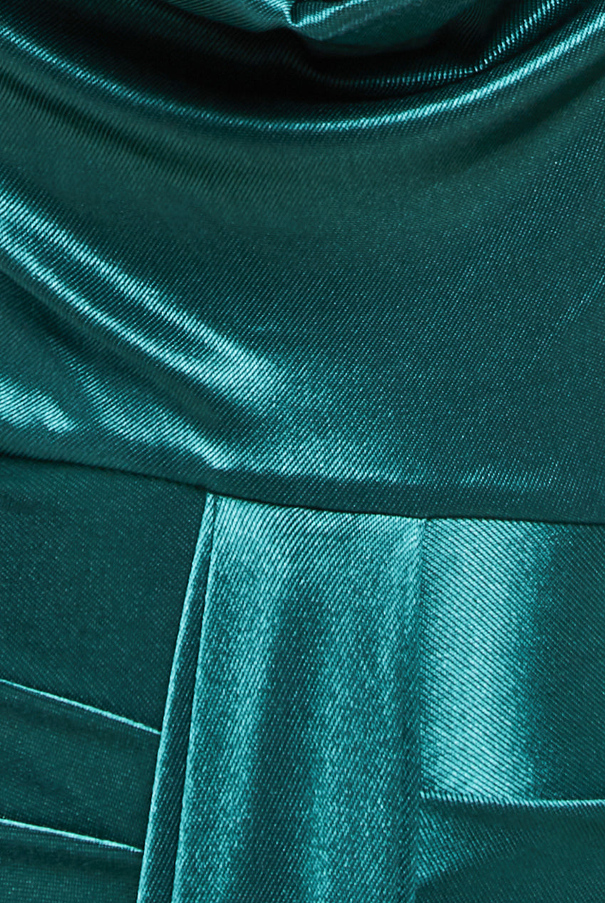 Open Back Cowl Neck Maxi Dress - Emerald DR4354
