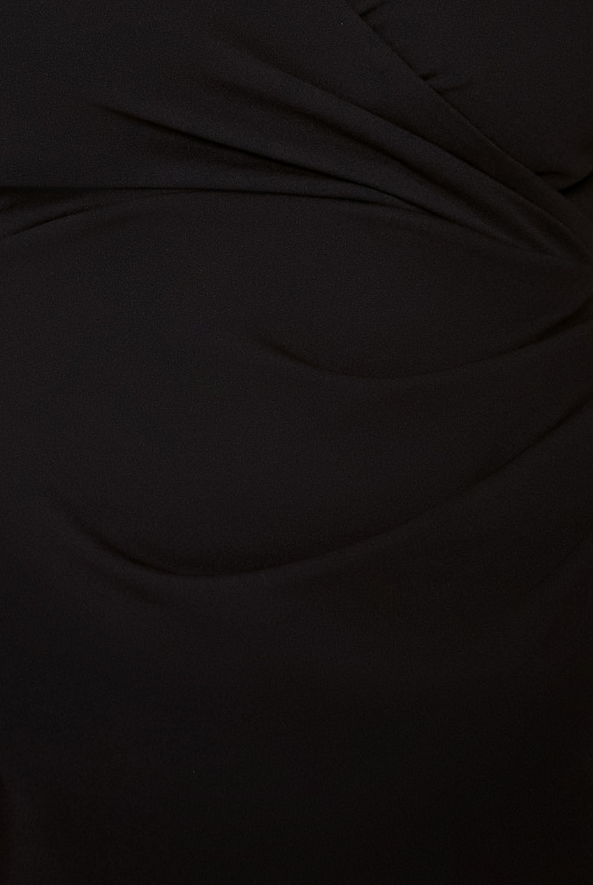 Scuba & Lace Wrap Maxi Dress - Black DR4366PLUS