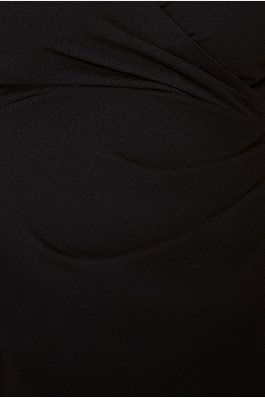 Scuba & Lace Wrap Maxi Dress - Black DR4366PLUS