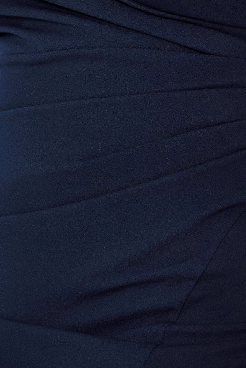 Scuba & Lace Wrap Maxi Dress - Navy Blue DR4366PLUS