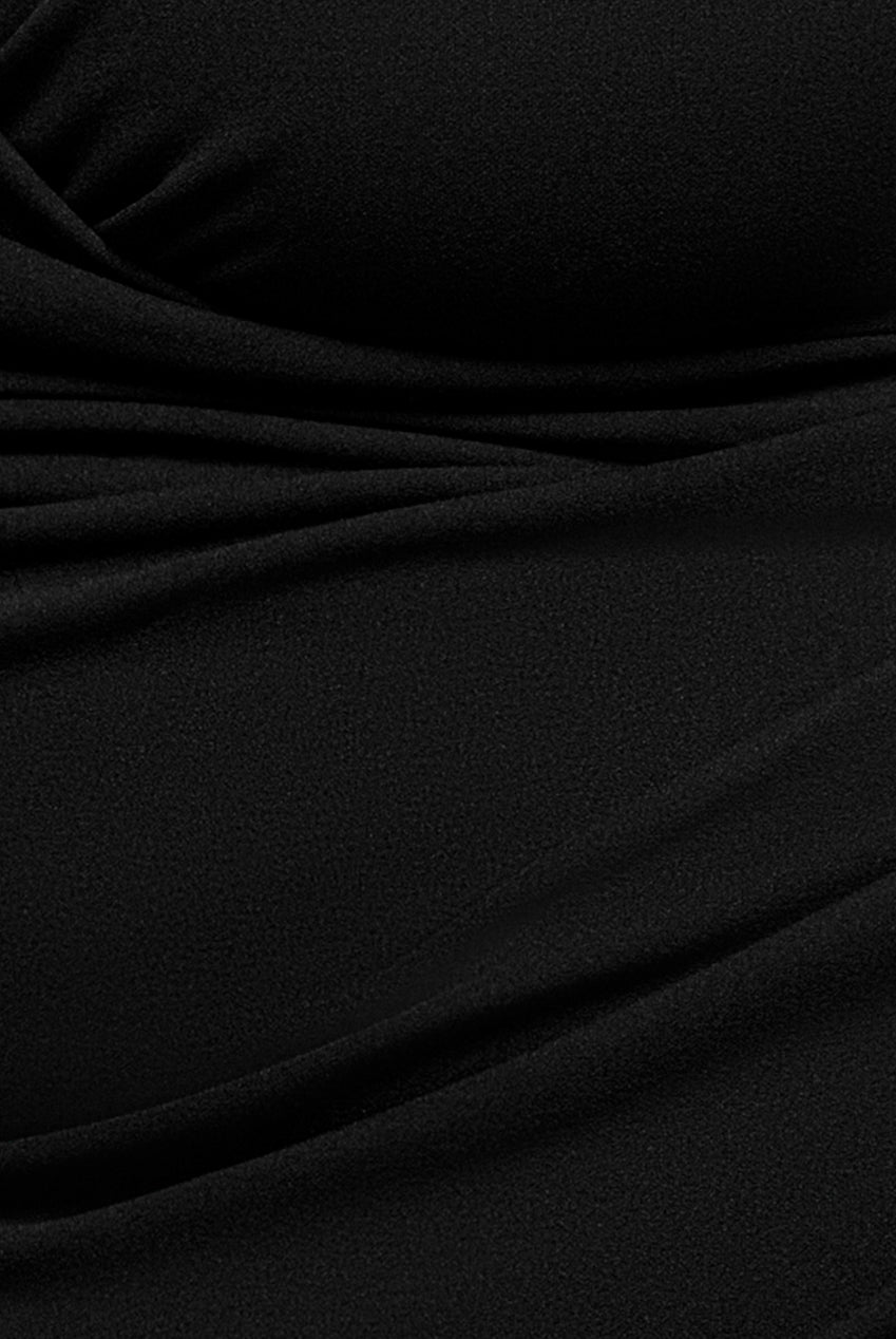 Scuba & Lace Wrap Maxi Dress - Black DR4366PLUS