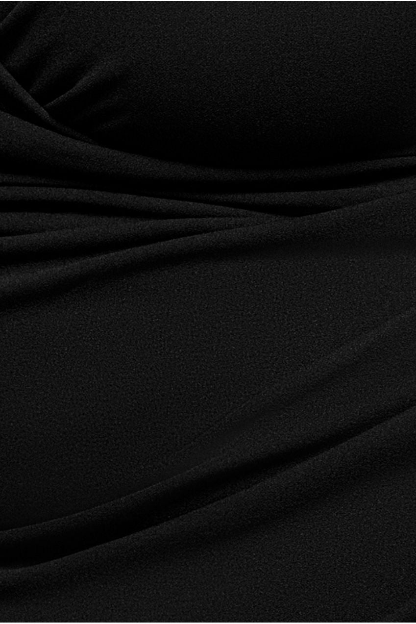 Scuba & Lace Wrap Maxi Dress - Black DR4366PLUS