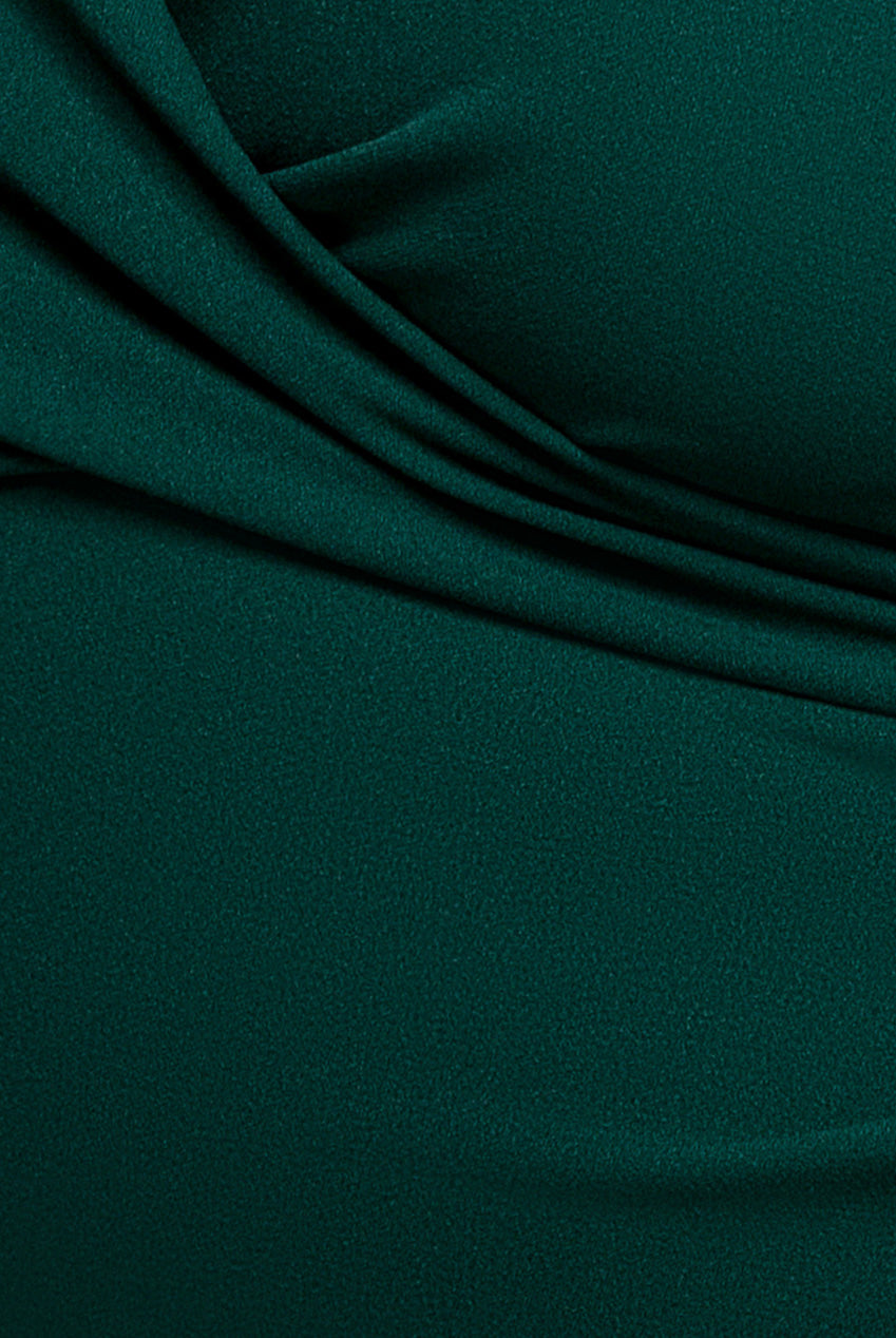 Scuba & Lace Wrap Maxi Dress - Emerald DR4366PLUS