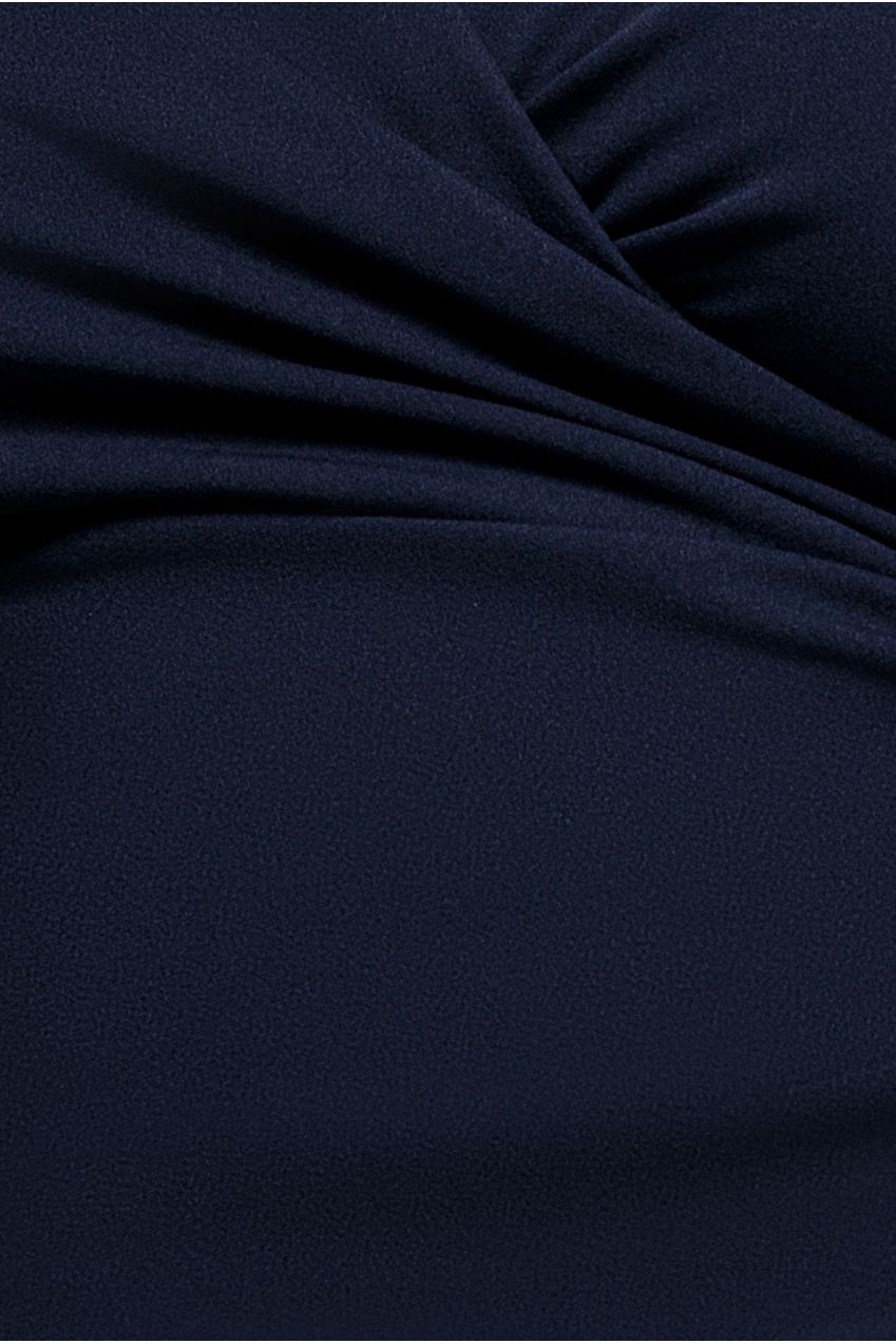 Scuba & Lace Wrap Maxi Dress - Navy Blue DR4366PLUS