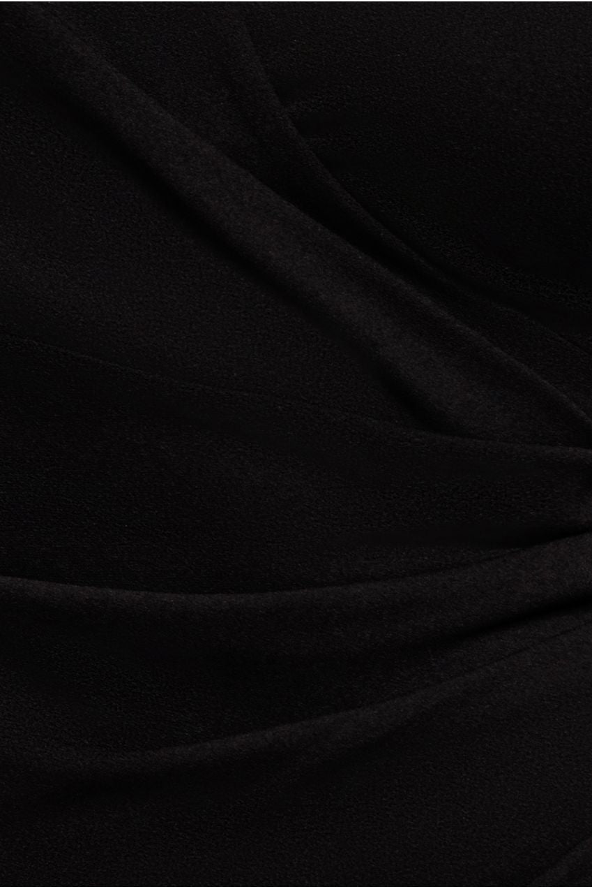 Scuba & Lace Wrap Maxi Dress - Black DR4366