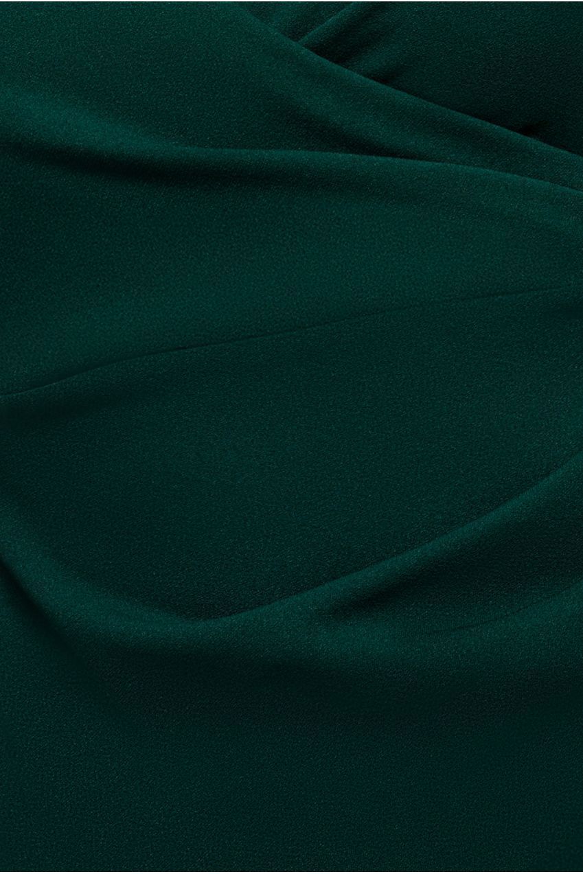 Scuba & Lace Wrap Maxi Dress - Emerald DR4366