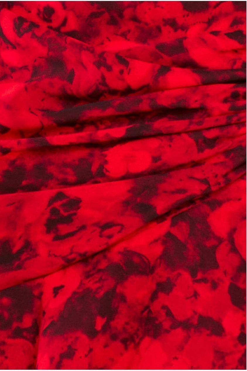 Floral Wrap High And Low Midaxi Dress - Red DR4369