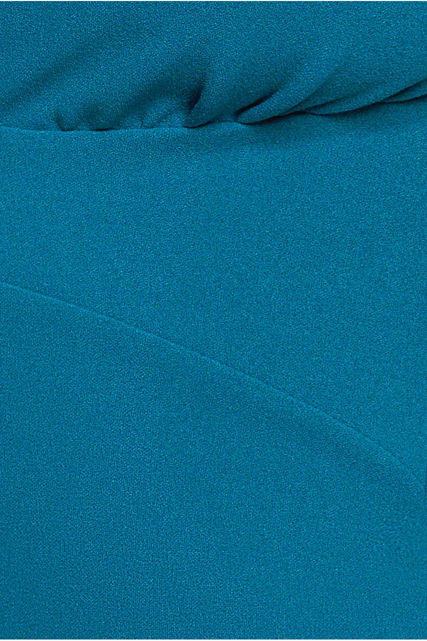 Scuba Crepe Twist Cutout Maxi Dress - Teal Blue DR4374