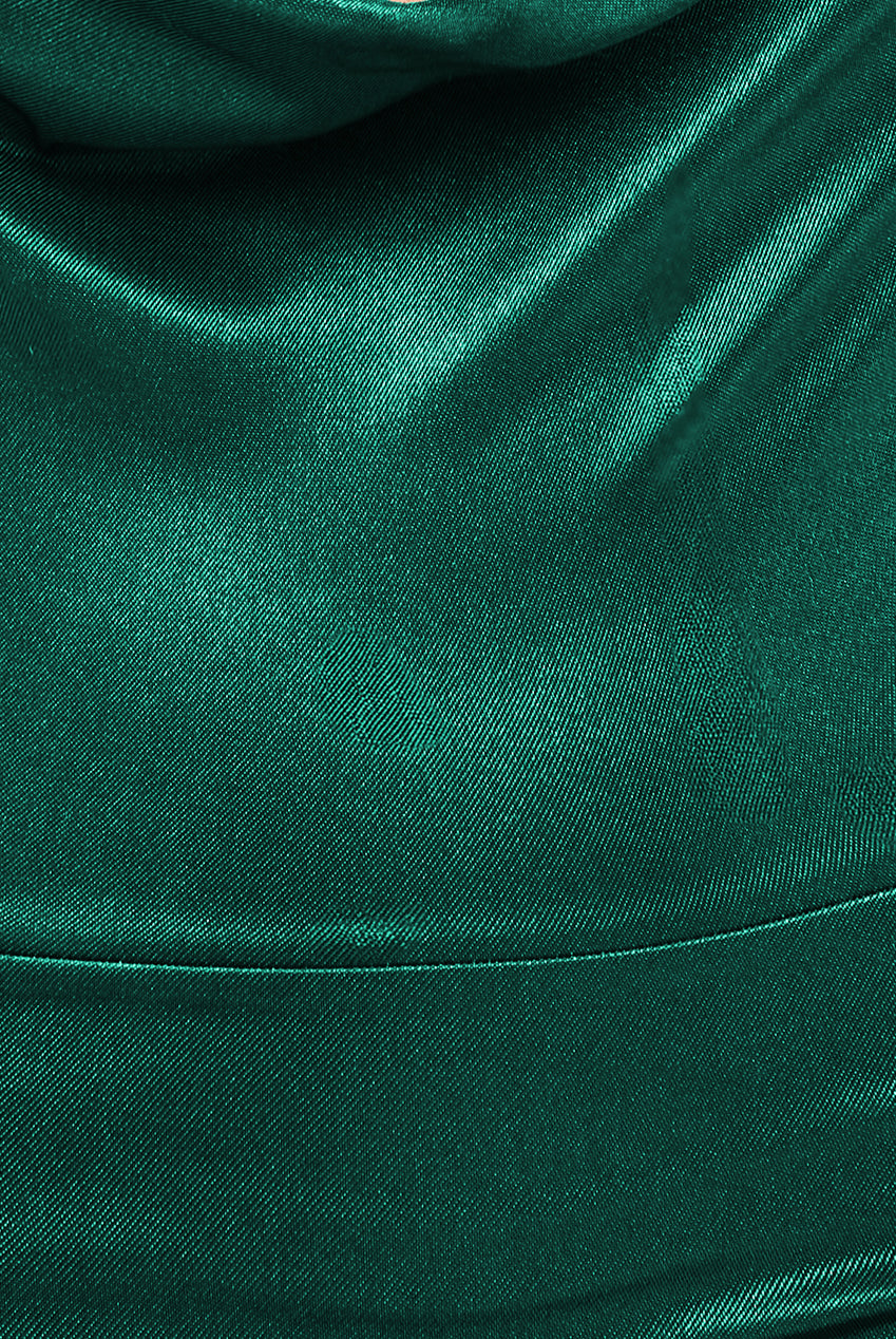 Halter Cowl Neck Back Maxi Dress - Emerald DR4387