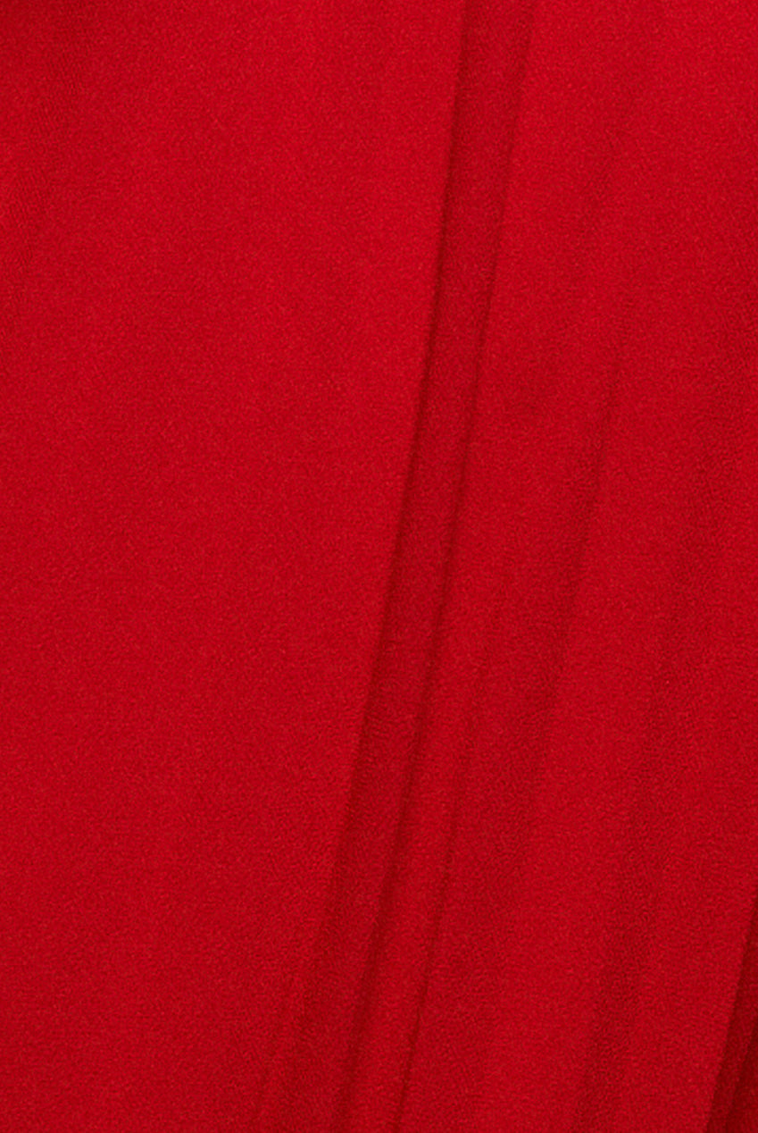 Scalloped Lace Bodice Pleated Chiffon A Line Maxi Dress - Red DR4390