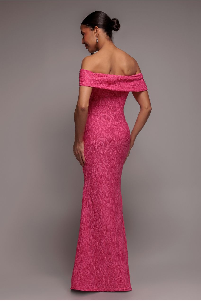 Front Knot Twist Maxi Dress - Magenta DR4418