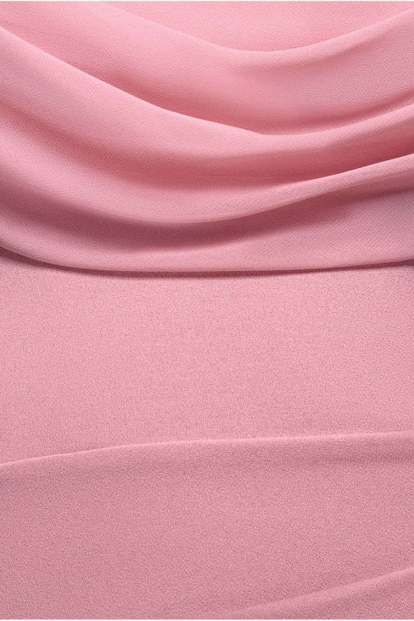 Bardot Scuba & Chiffon Cowl Maxi Dress - Blush Pink DR4438QZ