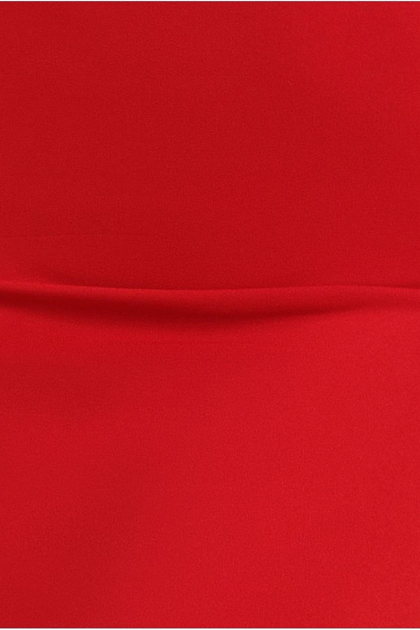 Diamante Embellished Heart Brooch Scuba Maxi Dress - Red DR4458