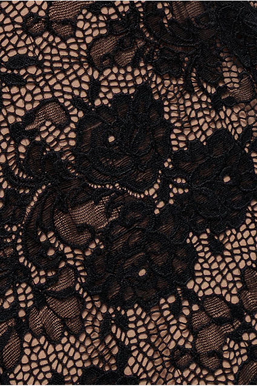 Scalloped Lace A-Line Maxi Dress - Black DR4496PLUS