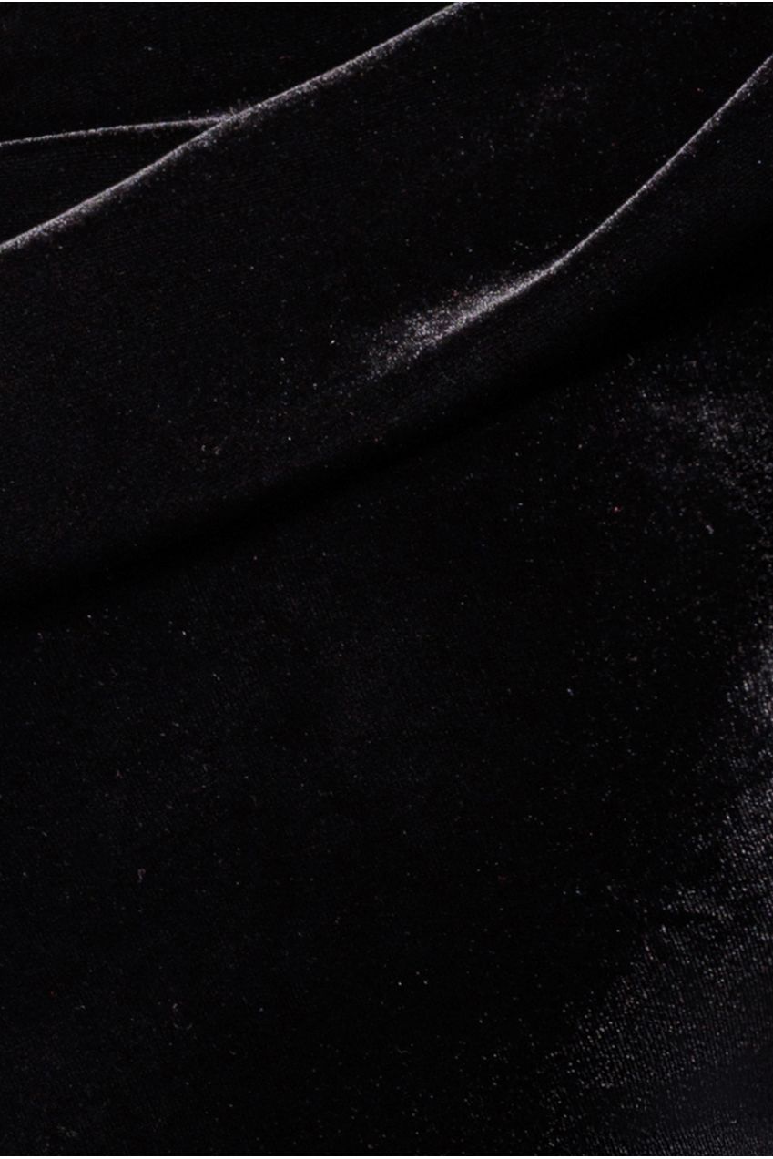 Cowl One Shoulder Velvet Maxi Dress - Black DR4504