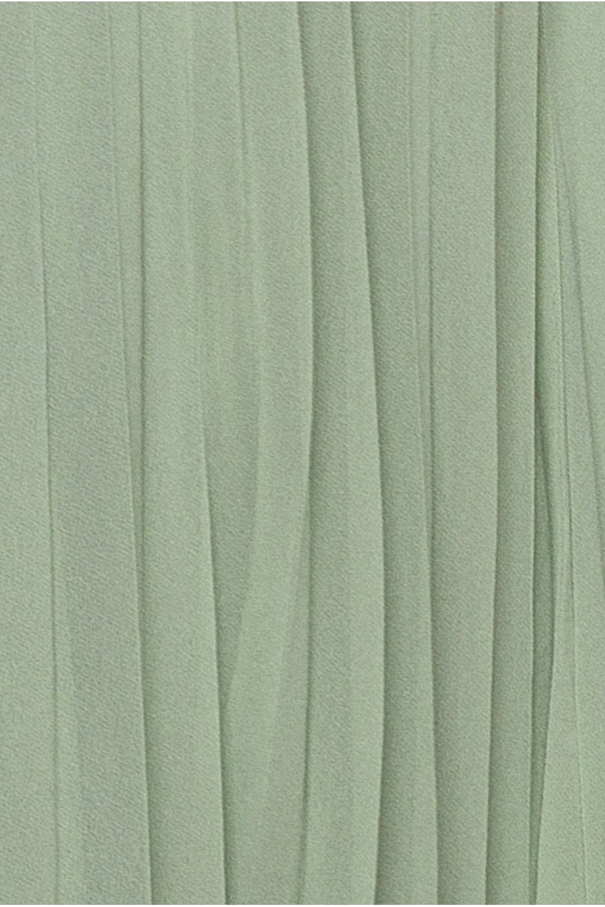 Cowl Neck One Shoulder A Line Chiffon Maxi Dress - Sage Green DR4506